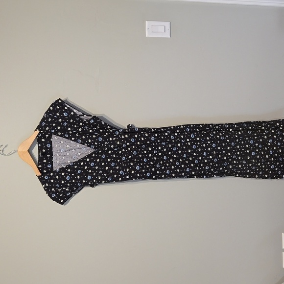 J.Crew Mercantile Women Floral Wrap Belt V neck hobo dress sz XS - Picture 3 of 9